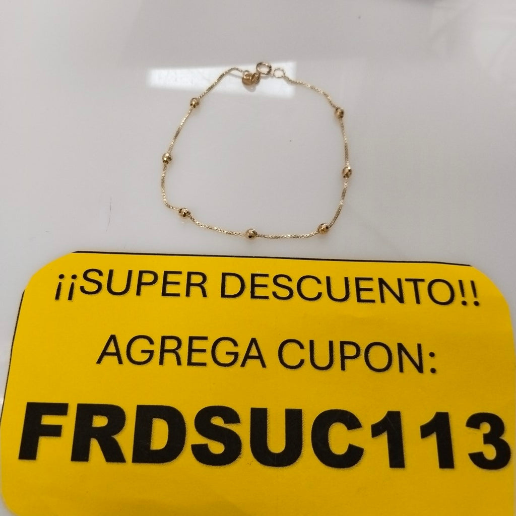 PULSERA ESPECIAL CON BOLITAS 14K 18 CM 1.4 GR (NUEVO)