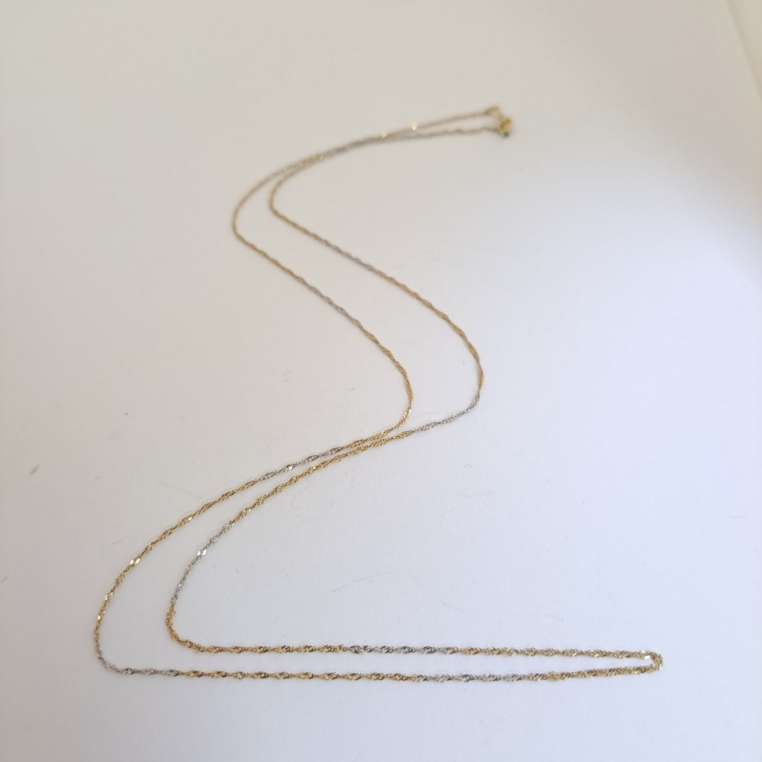 CADENA ORO COMBINADO 14 K 1,20 GRMS (SEMINUEVO)