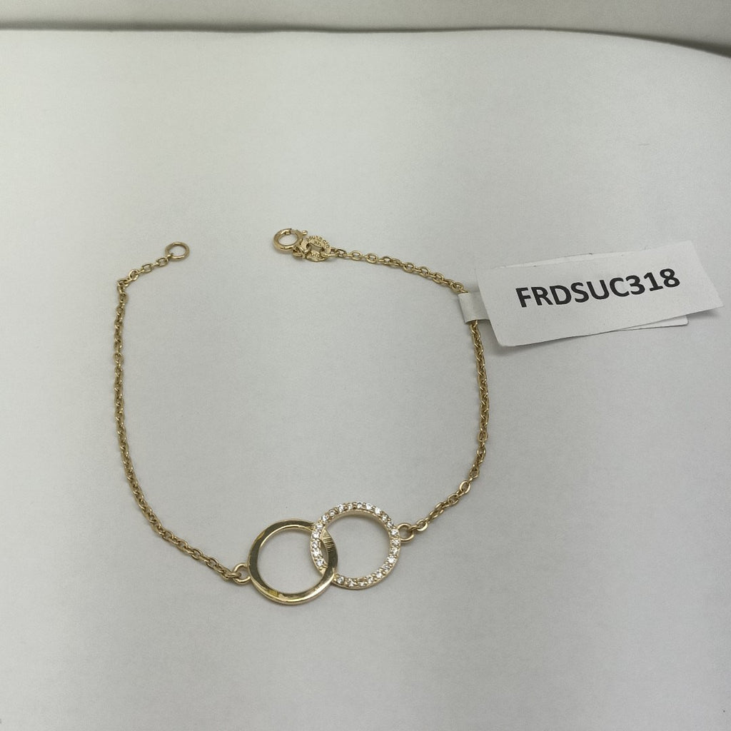 PULSERA TEJIDO ESPECIAL FIG AROS UNIDOS C CIRCS 14K 18 CM 2 GR (NUEVO)