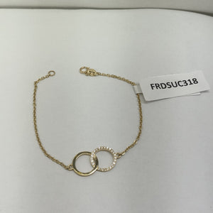 PULSERA TEJIDO ESPECIAL FIG AROS UNIDOS C CIRCS 14K 18 CM 2 GR (NUEVO)