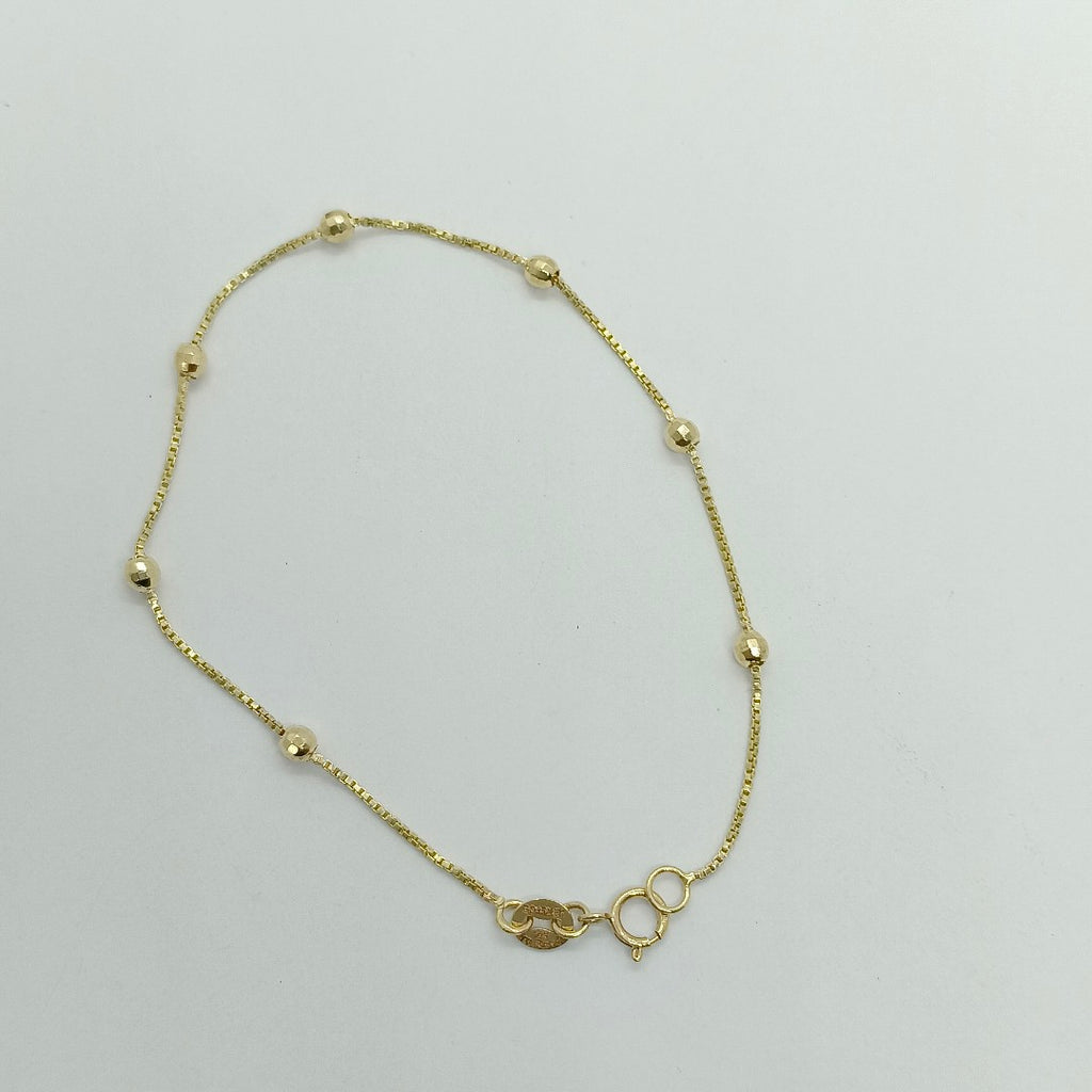 PULSERA ESPECIAL CON BOLITAS 14K 18 CM 1.4 GR (NUEVO)