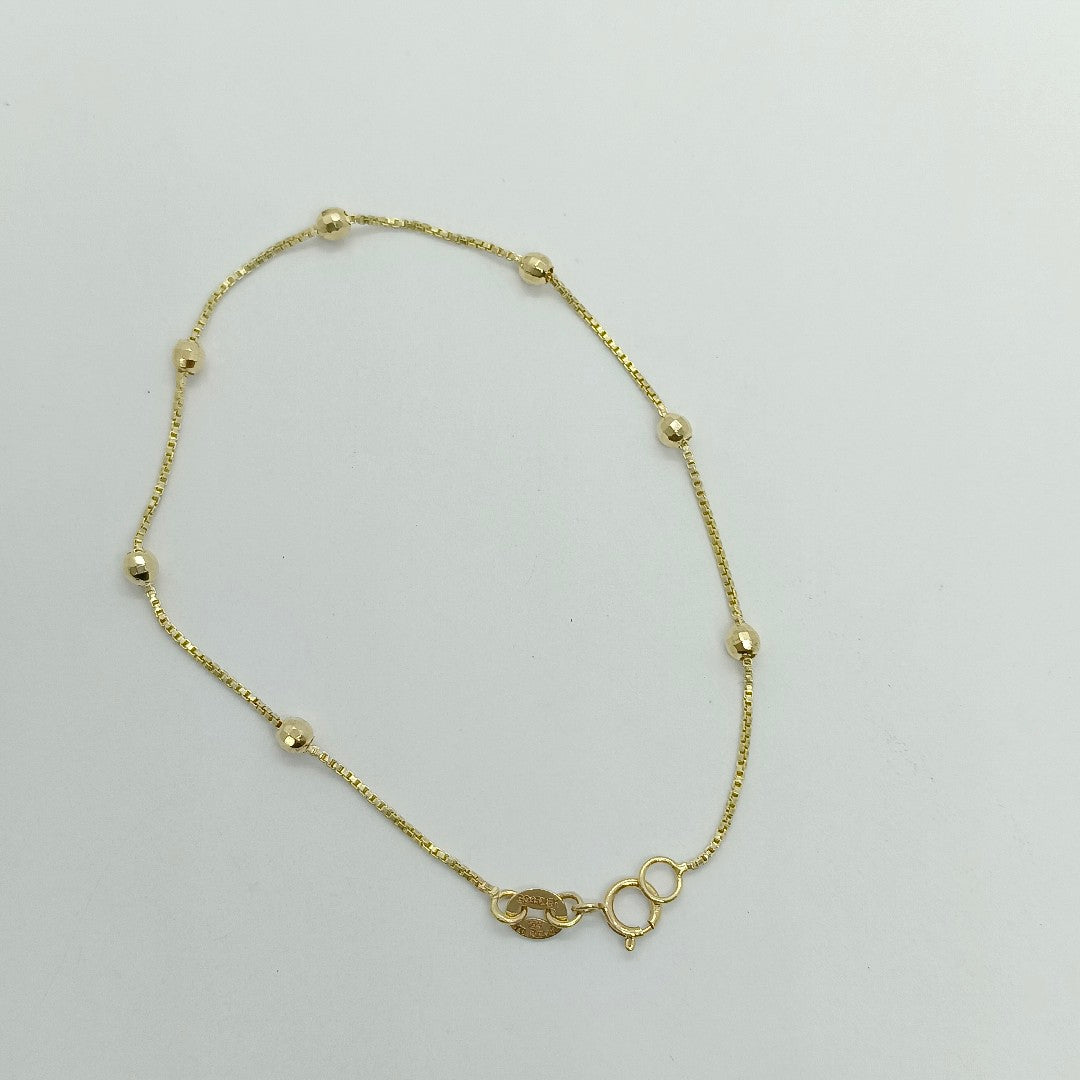 PULSERA ESPECIAL CON BOLITAS 14K 18 CM 1.4 GR (NUEVO)
