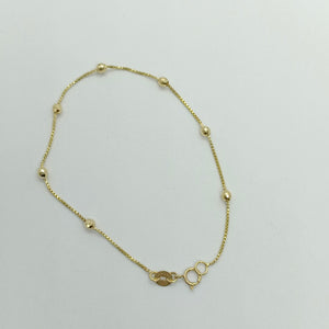 PULSERA ESPECIAL CON BOLITAS 14K 18 CM 1.4 GR (NUEVO)