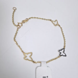 PULSERA ESPECIAL C MARIPOSAS 14K 18 CM 1.7 GR (NUEVO)