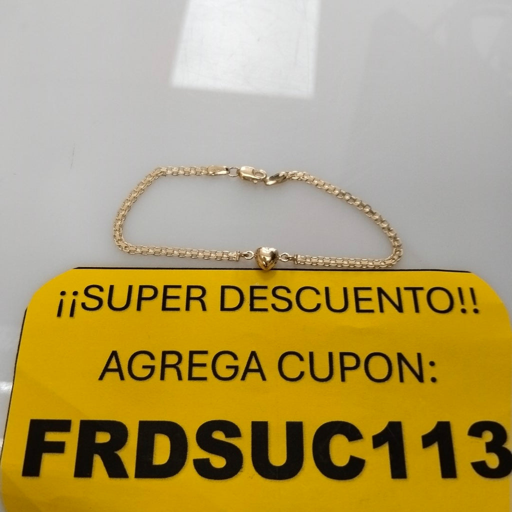 PULSERA ESPECIAL C CORAZON 14K 18 CM 2.7 GR (NUEVO)