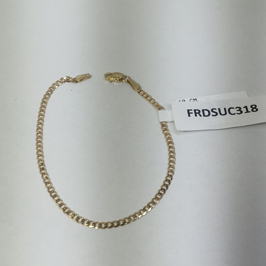 PULSERA TEJIDO BARBADA 14K 18 CM 2.1 GR (NUEVO)