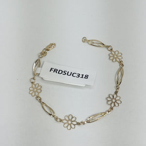 PULSERA ESPECIAL CON FLORES 14K 18 CM 2.6 GR (NUEVO)