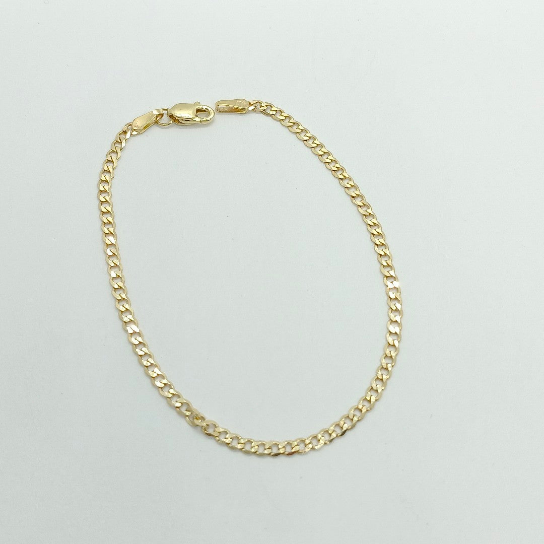 PULSERA TEJIDO BARBADA 14K 18 CM 2.1 GR (NUEVO)