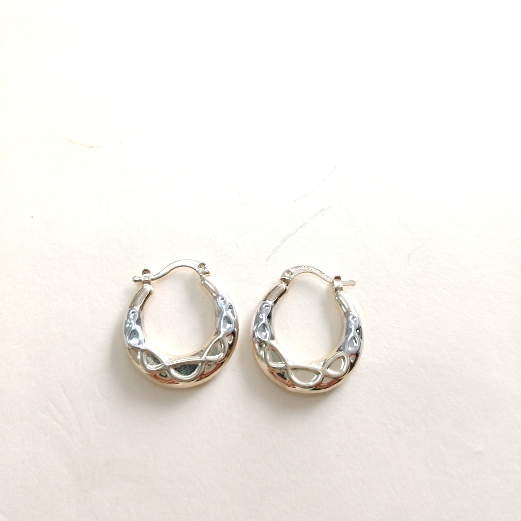 ARETES ARRACADAS COMBINADAS CON INFINITO 14K 2.2 GR (NUEVO)