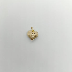DIJE TEJIDO CORAZON LABRADO 14K 0.9 GR (NUEVO)