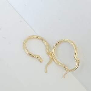 ARETES ARRACADAS TRENZADAS 14K 18 1.6 GR (NUEVO)