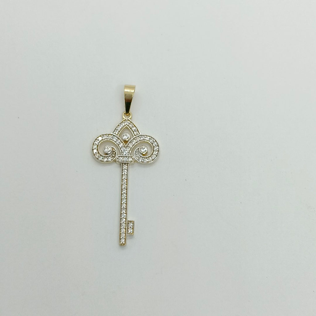 DIJE LLAVE C CIRCONIAS 14K 1.6 GR (NUEVO)