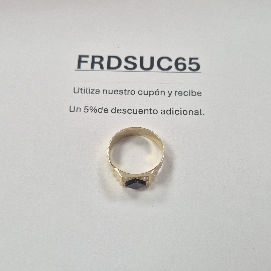ANILLOS C ONIX Y CIRCONIAS 14K TALLA 10 4.2 GR (NUEVO)