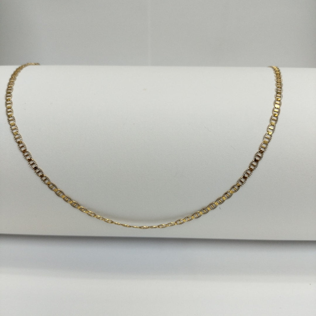 CADENAS TEJIDO GUCHI DIAMANTADO ORO 10K 55 CM 3.9 GR (NUEVO)