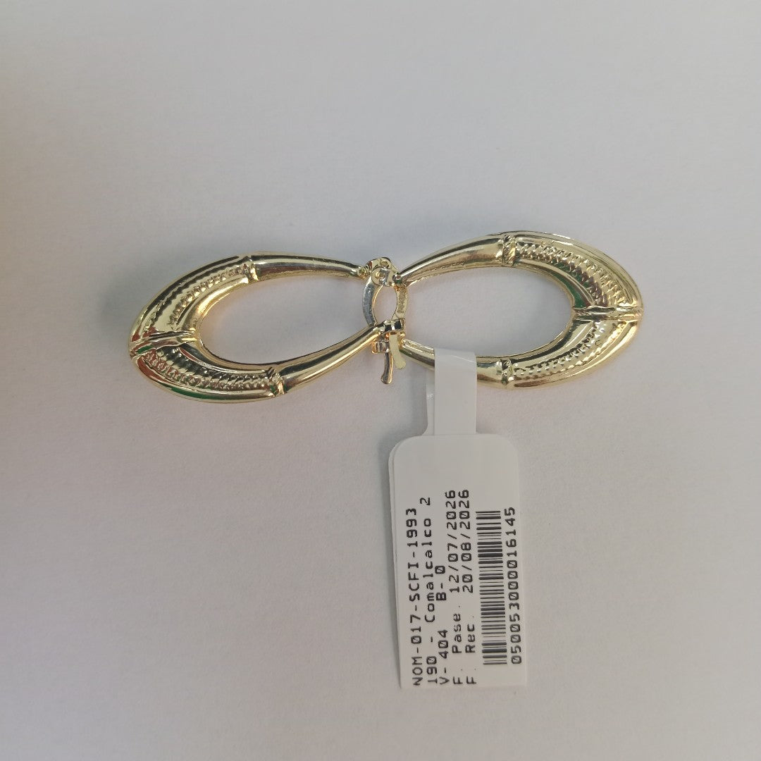 ARETES ARRACADAS ESTRIADAS 14K 2.5 GR (NUEVO)