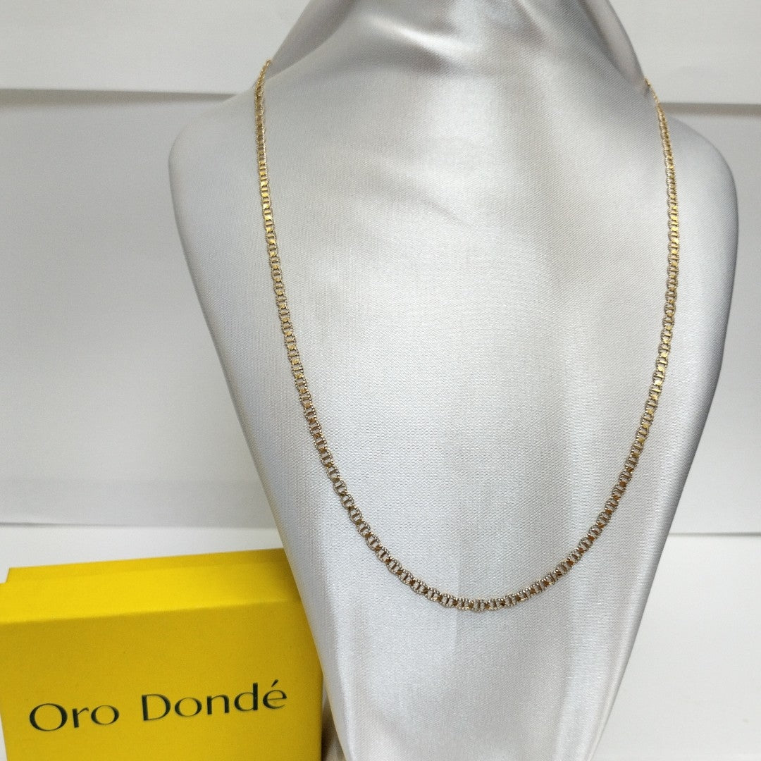 CADENAS TEJIDO GUCHI DIAMANTADO ORO 10K 55 CM 3.9 GR (NUEVO)