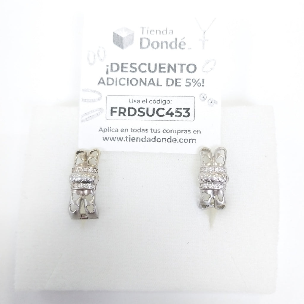 ARETES PAR ORO BLANCO 14 K 4,70 GRMS (SEMINUEVO)