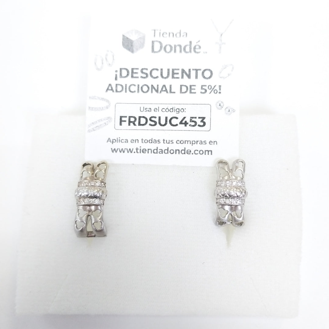 ARETES PAR ORO BLANCO 14 K 4,70 GRMS (SEMINUEVO)