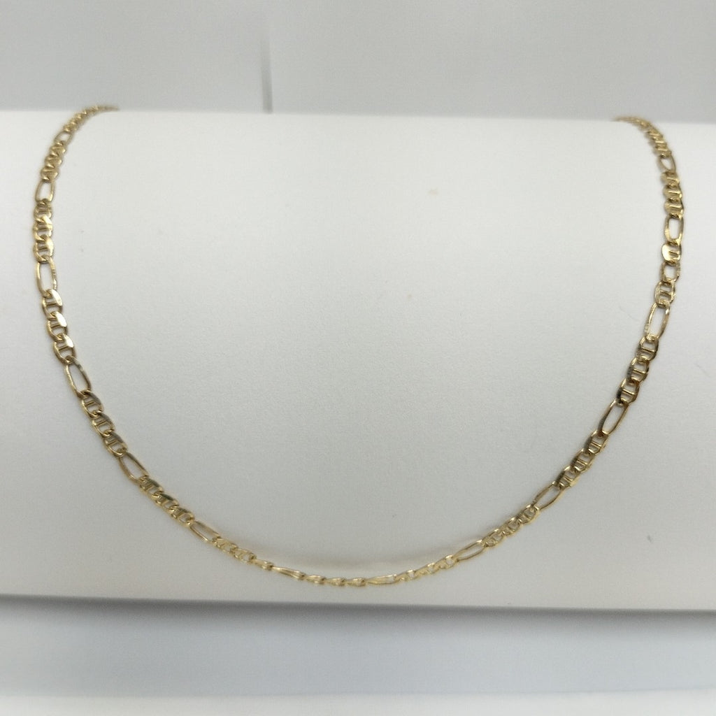 CADENAS TEJIDO FIGARO GUCHI ORO 10K 55 CM 5 GR (NUEVO)