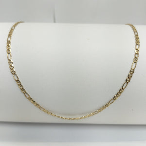 CADENAS TEJIDO FIGARO GUCHI ORO 10K 55 CM 5 GR (NUEVO)