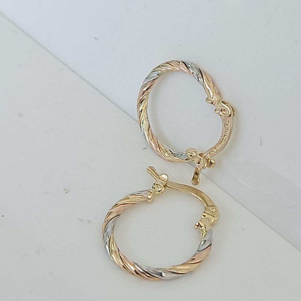 ARETES ARRACADAS COMBINADAS 14K 2 GR (NUEVO)