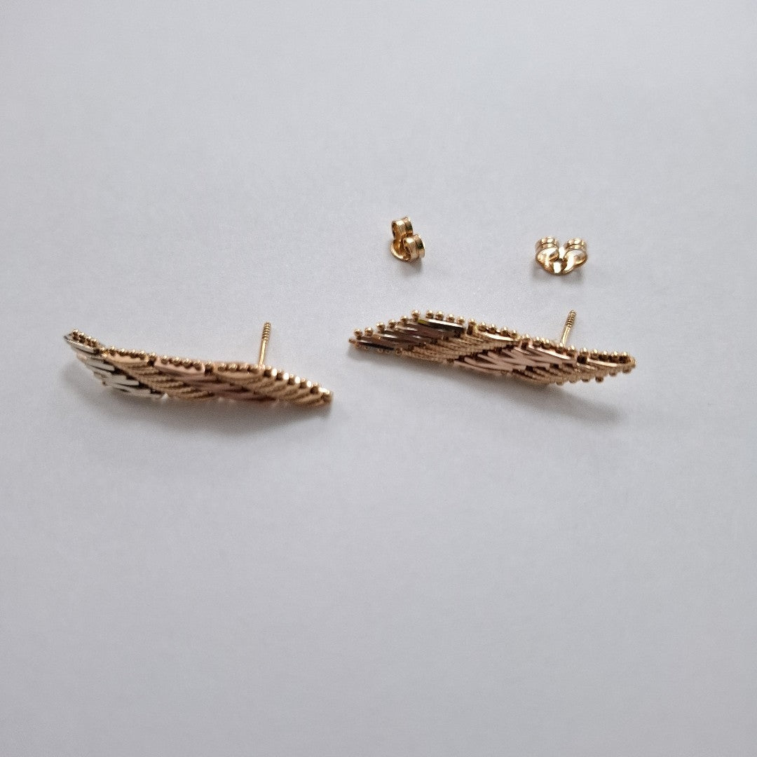 ARETES PAR ORO COMBINADO 14 K 4,90 GRMS (SEMINUEVO)