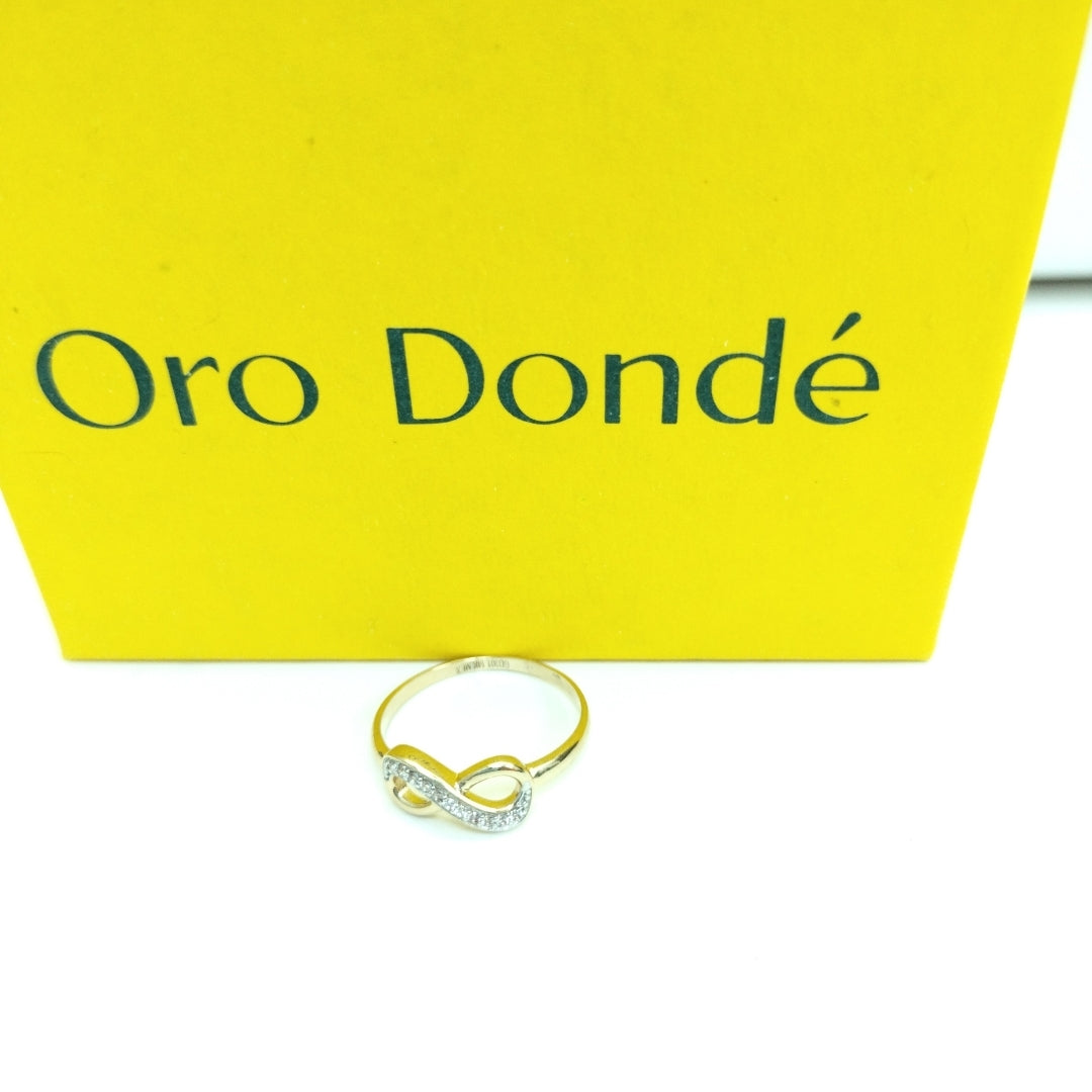 ANILLO ANILLITO FIG INFINITO C CIRCONIAS 14K 7 TALLA 1.4 GR (NUEVO)