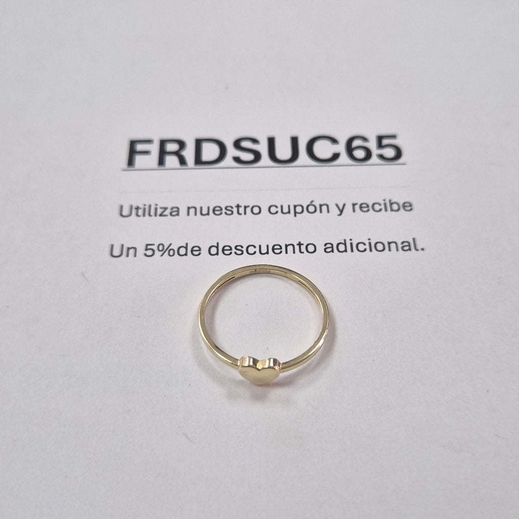 ANILLOS ANILLITO FIG CORAZON 10K TALLA 9 1.2 GR (NUEVO)
