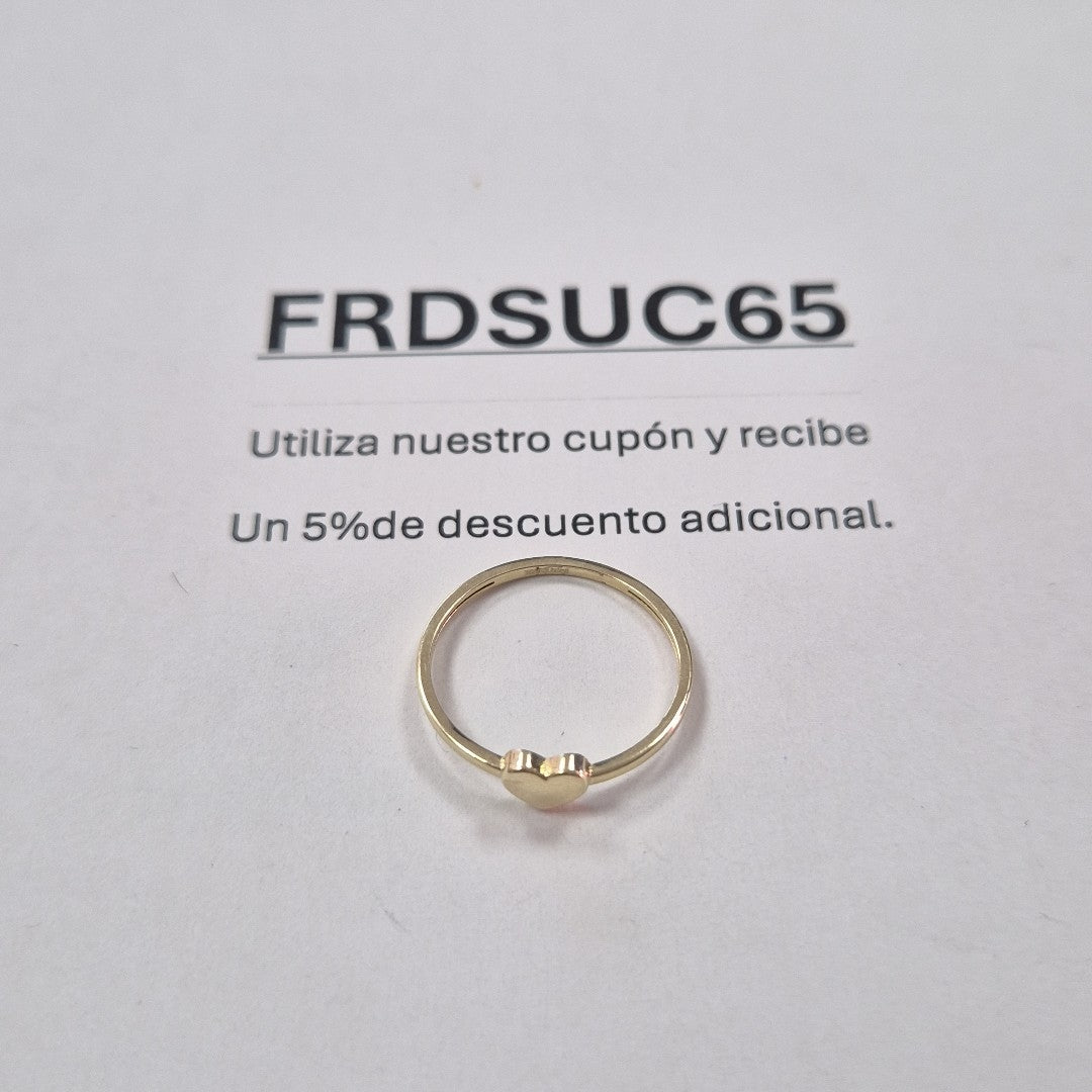 ANILLOS ANILLITO FIG CORAZON 10K TALLA 9 1.2 GR (NUEVO)