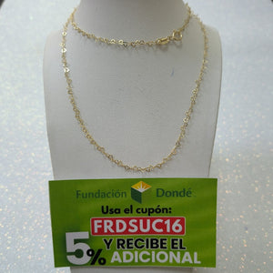 CADENAS TEJIDO CORAZONES ORO 10K 55 CM 1.6 GR (NUEVO)