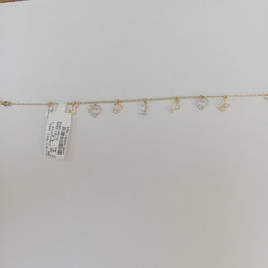 PULSERA ESPECIAL CON DIJES Y CIRCONIAS 14K 18 CM 3.3 GR (NUEVO)