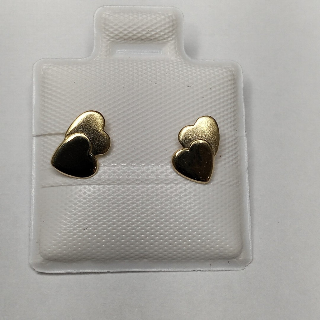 BROQUELES BROQUEL CORAZON DOBLE 14K 0.2171 GR (NUEVO)