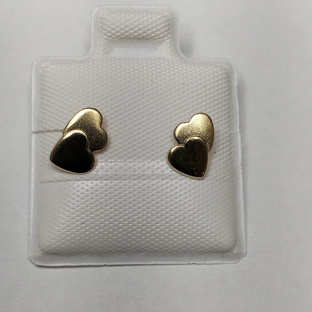 BROQUELES BROQUEL CORAZON DOBLE 14K 0.2171 GR (NUEVO)