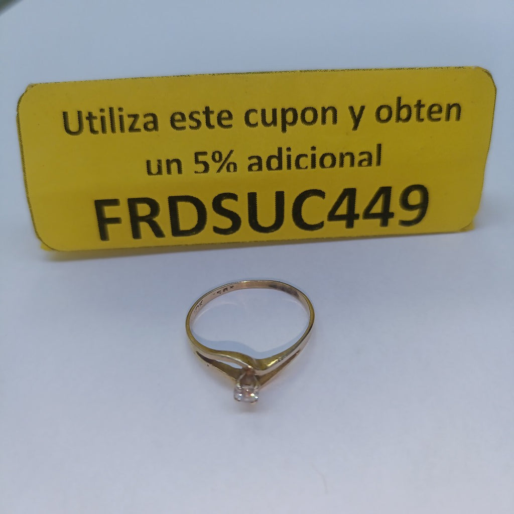 ANILLITO,SOLITARIO ORO 10 K 1,20 GRMS (SEMINUEVO)