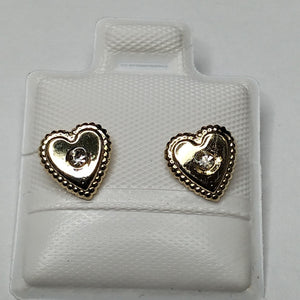 BROQUELES BROQUEL FIG CORAZON C CIRCONIA 14K 0.2614 GR (NUEVO)