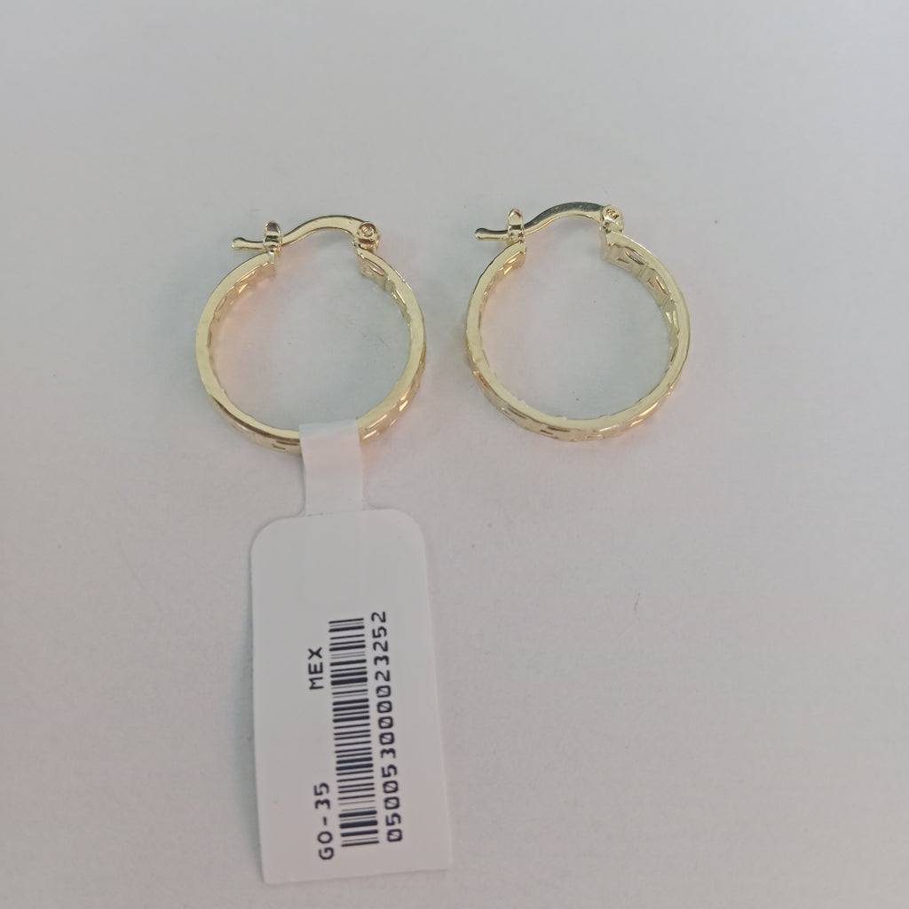 ARETES TEJIDO ARRACADAS TIPO GRECAS 14K 2.1 GR (NUEVO)