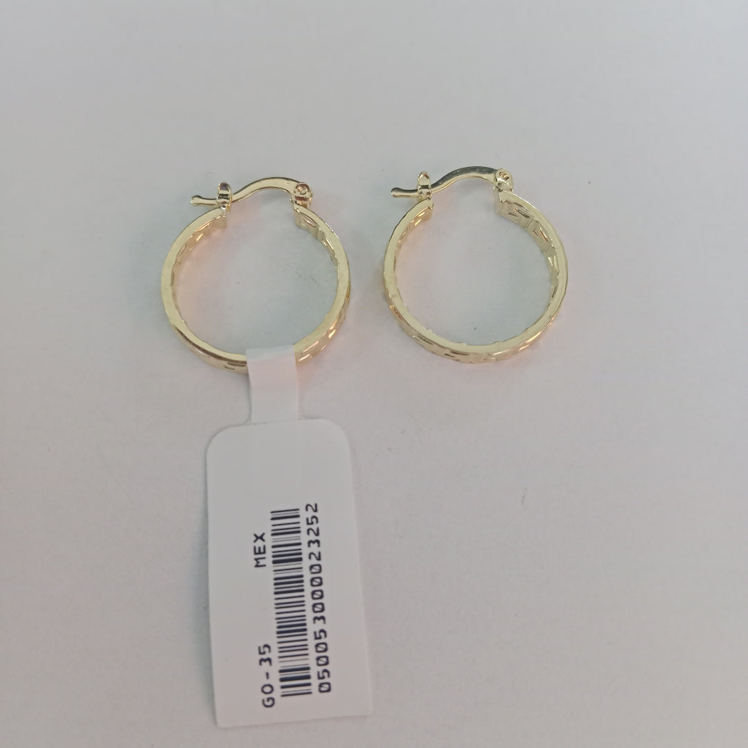 ARETES TEJIDO ARRACADAS TIPO GRECAS 14K 2.1 GR (NUEVO)