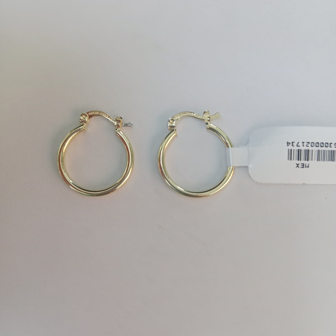 ARETES TEJIDO ARRACADAS LISAS 14K 1.2 GR (NUEVO)