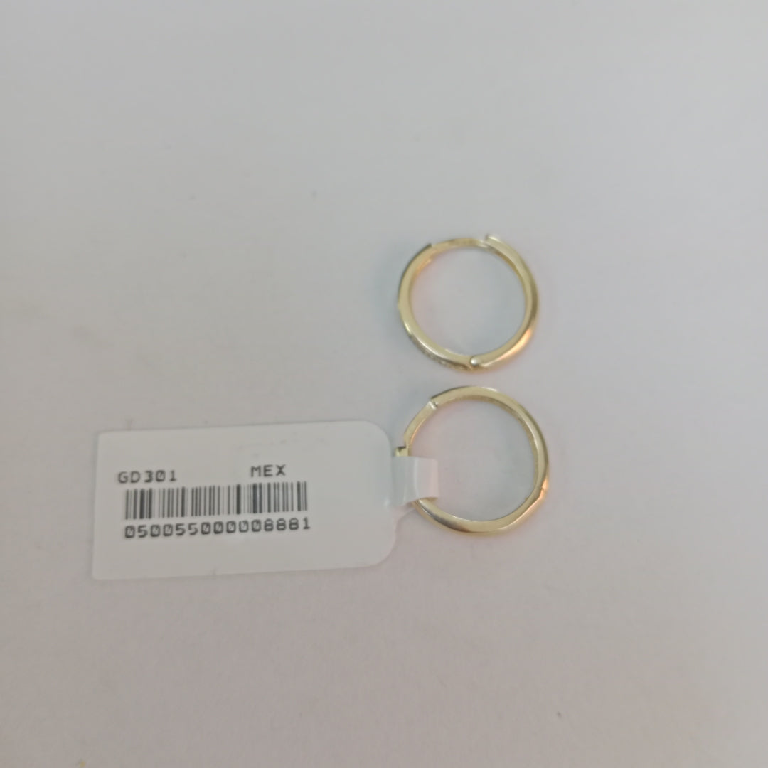 ARETES HUGGIES C CIRCONIA 14K 1.8 GR (NUEVO)