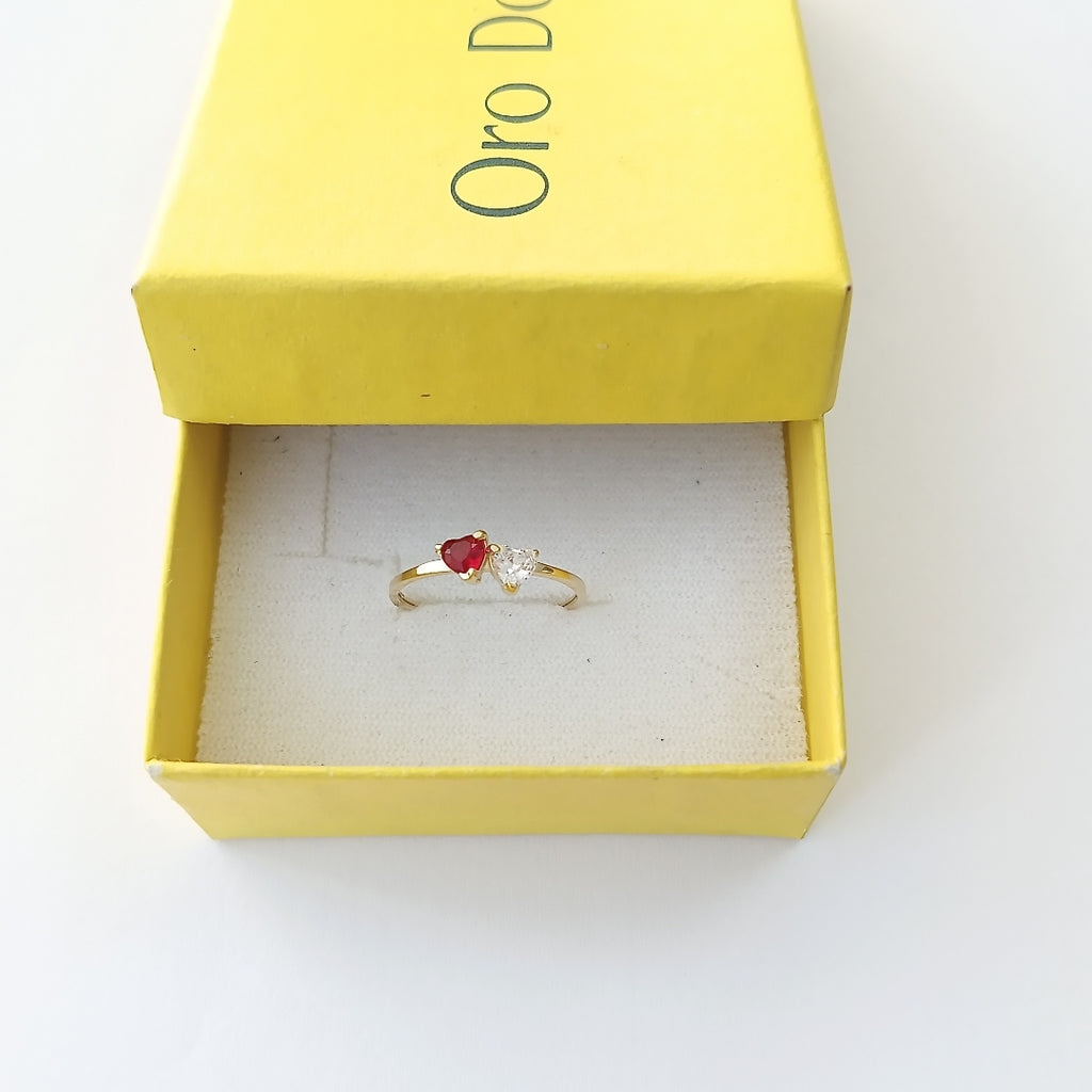 ANILLOS CON CIRCONIA T PIEDRA DE COLOR 14K TALLA 7 1 GR (NUEVO)