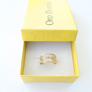 ANILLOS TIPO FILIGRANA COMBINADO 14K TALLA 8 2.9 GR (NUEVO)