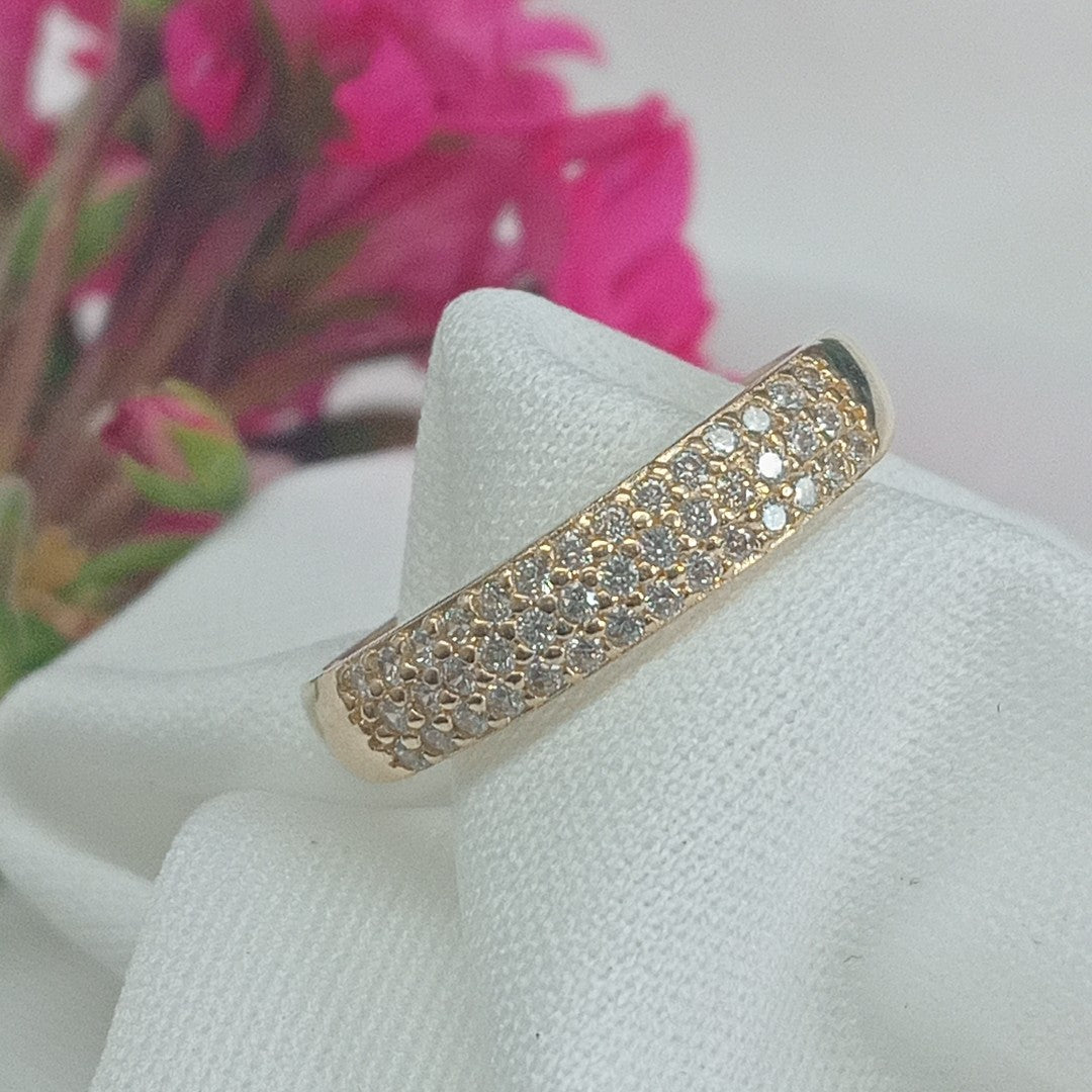 ANILLO ANILLITO C CIRCONIAS 14K 9 TALLA 2.5 GR (NUEVO)