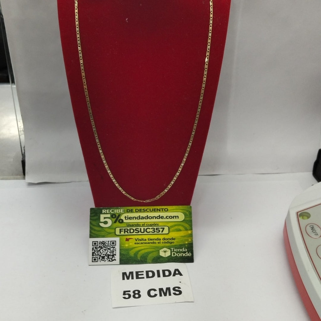 CADENA ORO, ORO MUY BAJO, ORO COMBINADO 10 K 5.4 GRMS (SEMINUEVO)