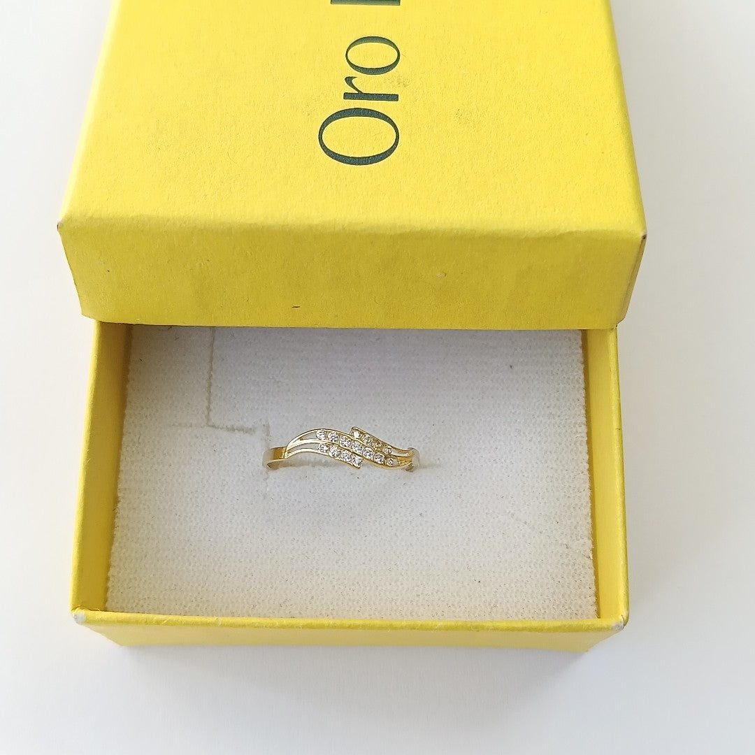 ANILLOS CON CIRCONIAS 14K TALLA 7 0.9 GR (NUEVO)