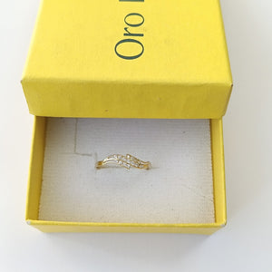 ANILLOS CON CIRCONIAS 14K TALLA 7 0.9 GR (NUEVO)