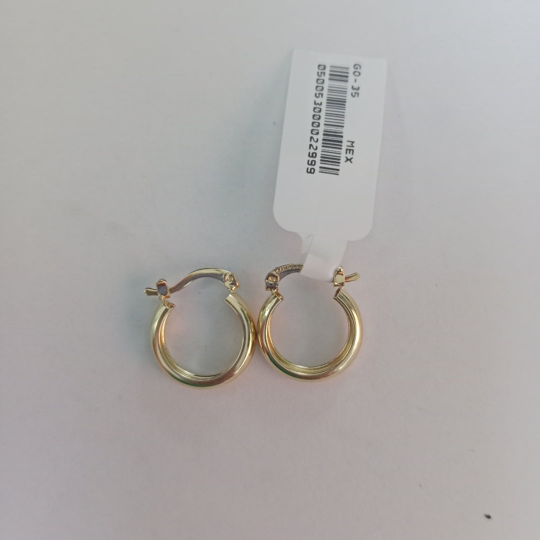 ARETES TEJIDO ARRACADAS LISAS 14K 2.2 GR (NUEVO)