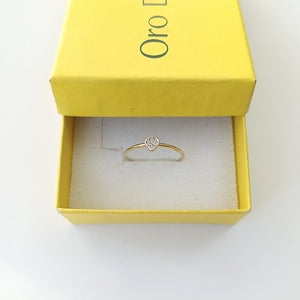 ANILLO ANILLITO CORAZON C CIRCONIA 14K 9 TALLA 1 GR (NUEVO)