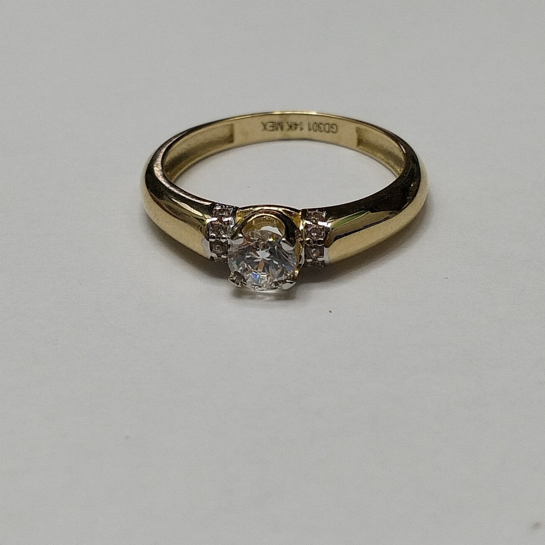 ANILLO ANILLITO C CIRCONIAS 14K 7 TALLA 2.1 GR (NUEVO)