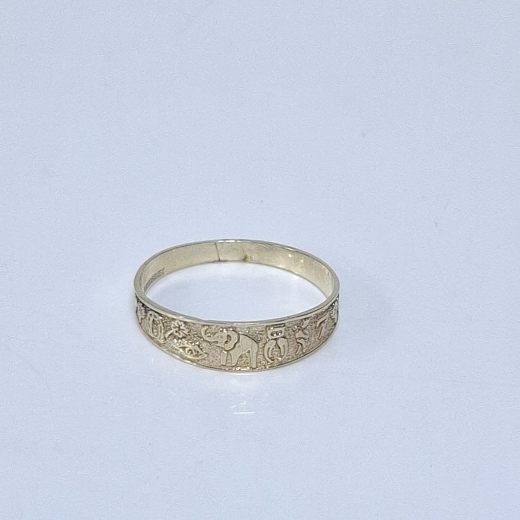 ANILLOS ARGOLLA DE LA SUERTE 10K TALLA 7 1.1 GR (NUEVO)