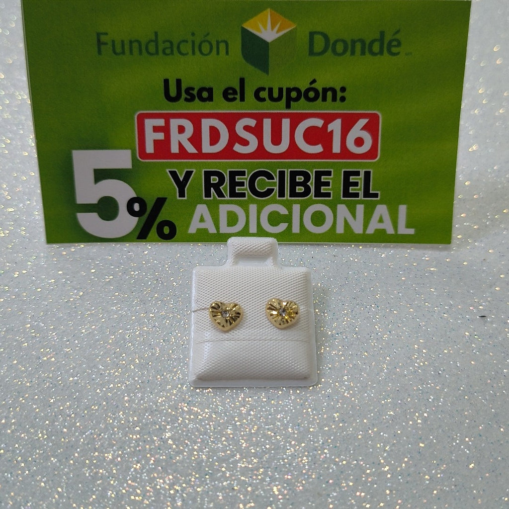 BROQUELES BROQUEL FIG CORAZON C CIRCONIA 14K 0.2603 GR (NUEVO)
